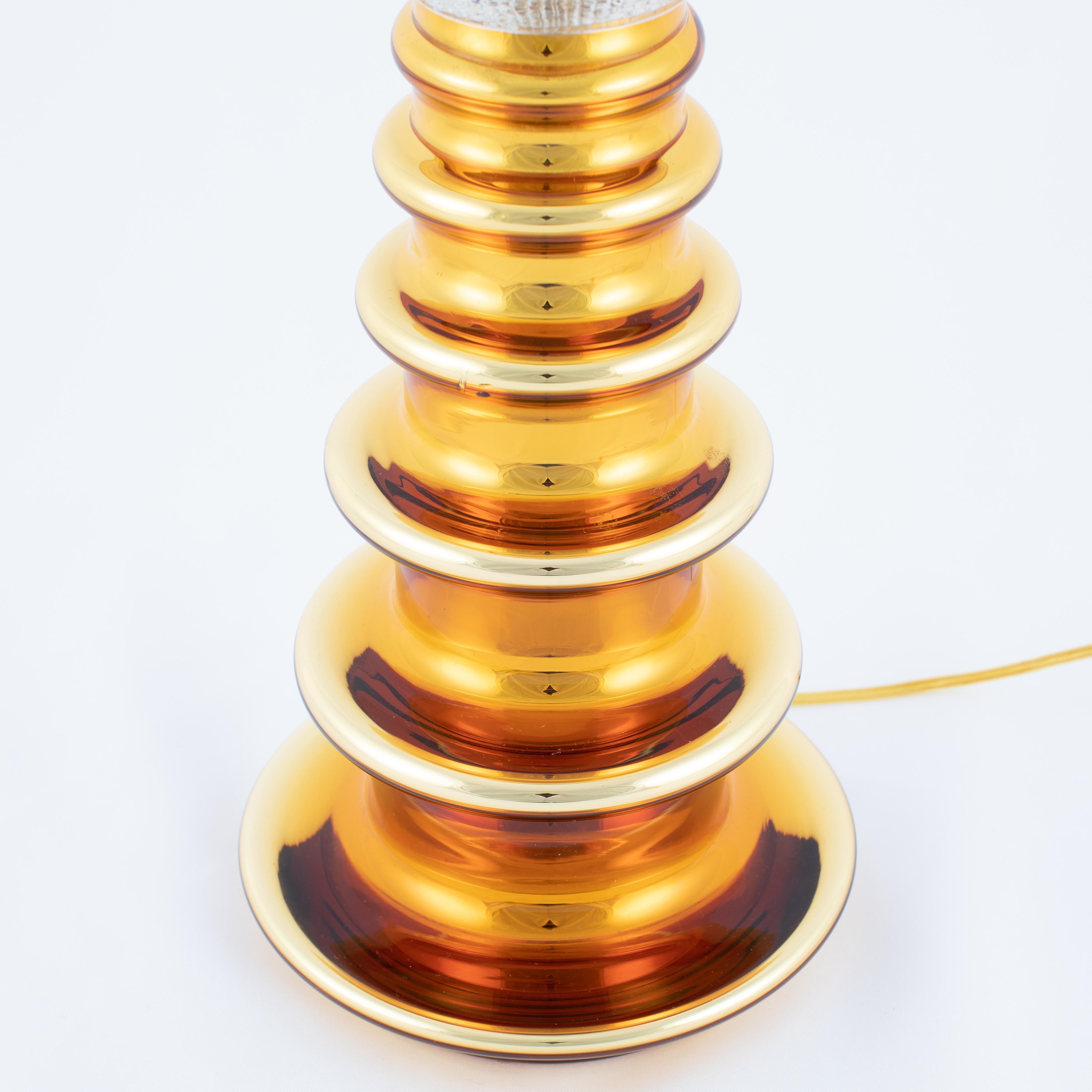 Mid-20th Century Gold Mercury Glass TOTEM Table Lamp by Johansfors Glasbruk, circa 1960s For Sale