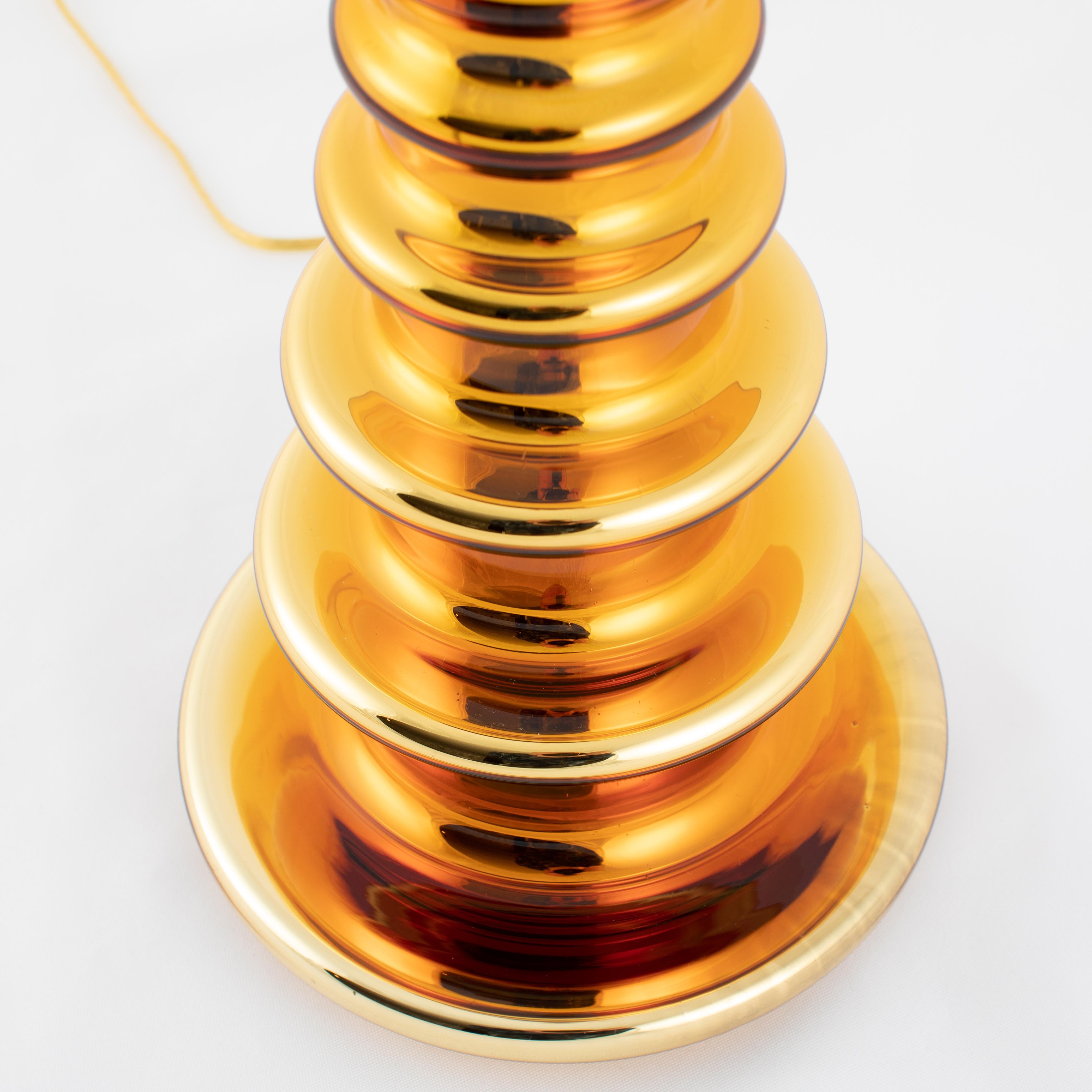 Gold Mercury Glass TOTEM Table Lamp by Johansfors Glasbruk, circa 1960s For Sale 1