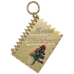 Vintage Gold Merry Christmas/Happy New Year Charm