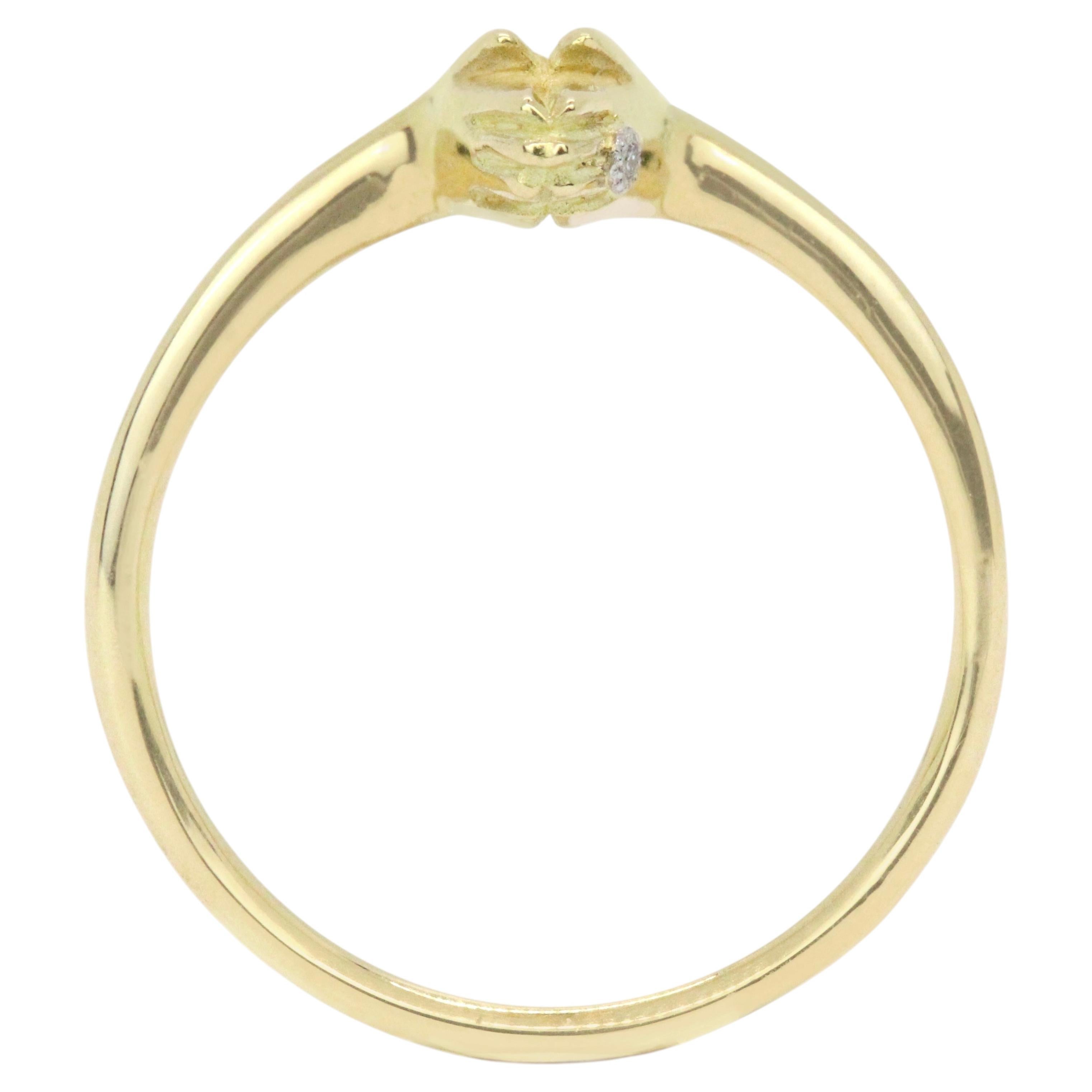 Gold Mersis Ring in 18K Yellow Gold & Diamond by Alice Son For Sale