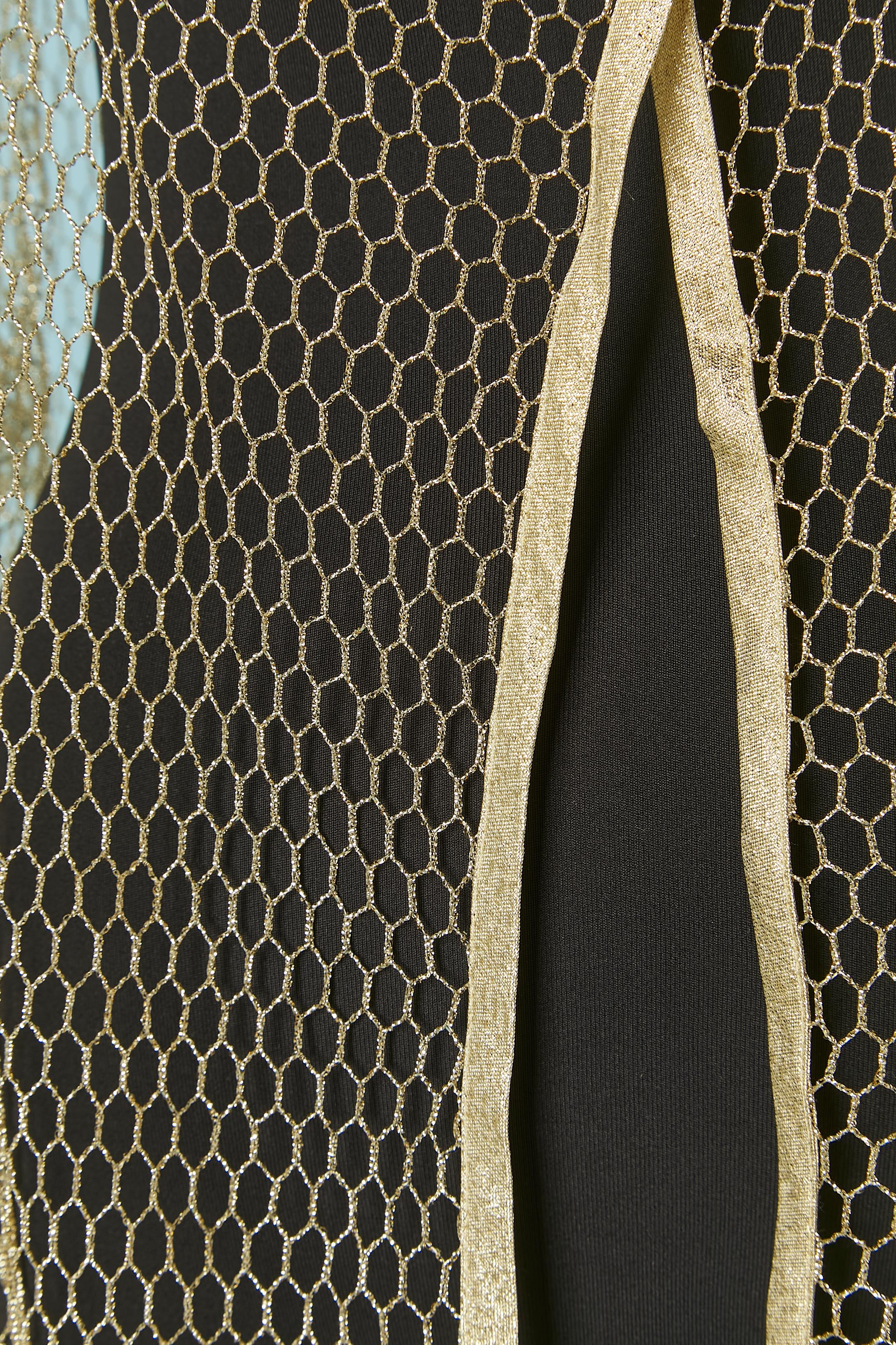 Gray Gold mesh tulle oversize coat with hood GOTTEX For Sale