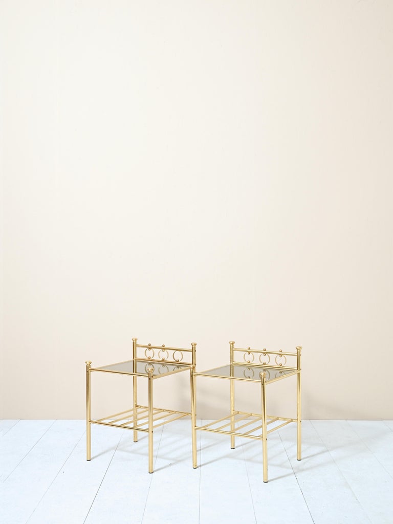 Gold Metal and Crystal Bedside Tables, 1970s For Sale at 1stDibs — free download