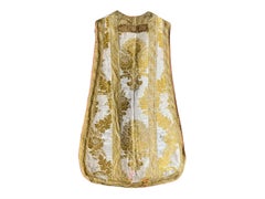 Gold metal and ivory silk damask chasuble