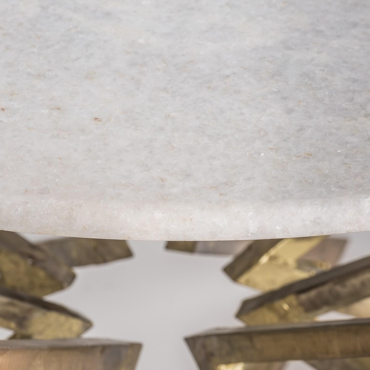 patina marble effect side table