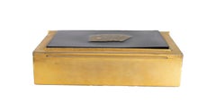 Gold Metal and Wooden Card Box for Poker Cards