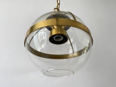 Gold Metal & Ball Glass Pendant Lamp, 1960s, Italy