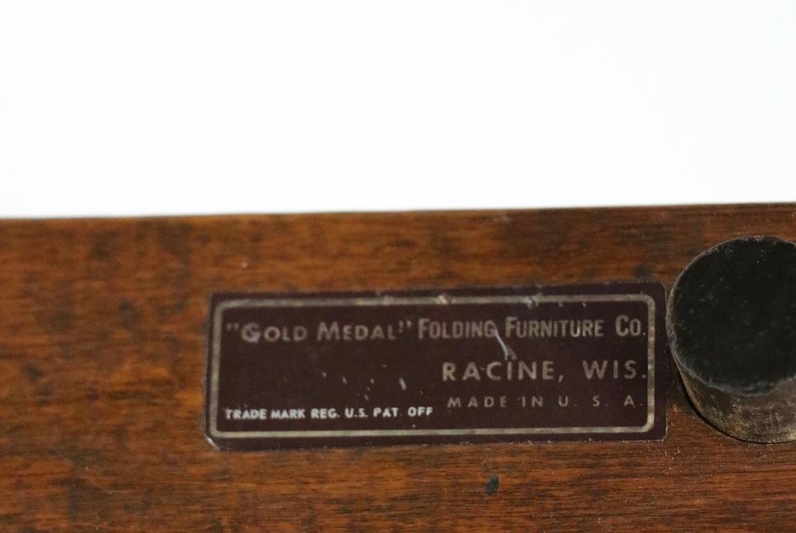 Gold Metal Folding Safari Chair Made in Racine Wisconsin 10