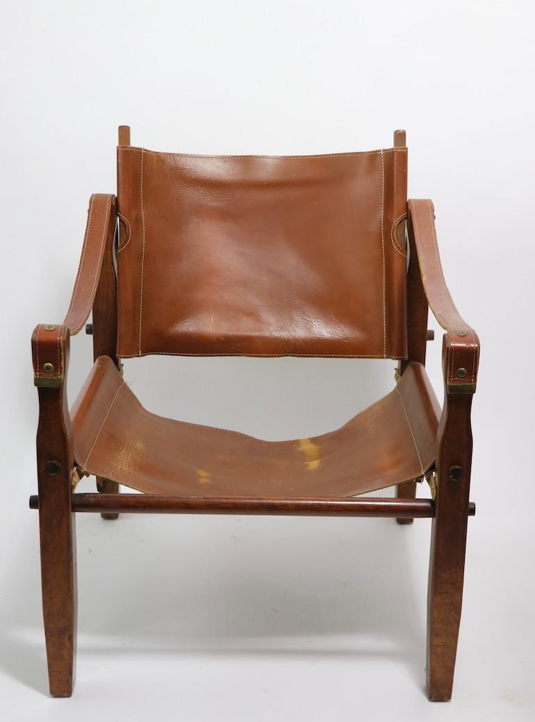 Campaign Gold Metal Folding Safari Chair Made in Racine Wisconsin