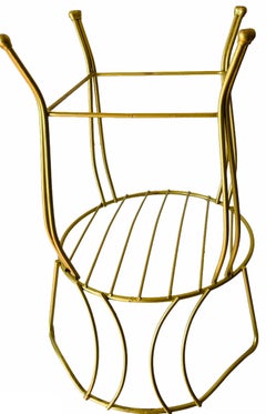 Gold Metal Hollywood Regency Vanity Chair/Stool