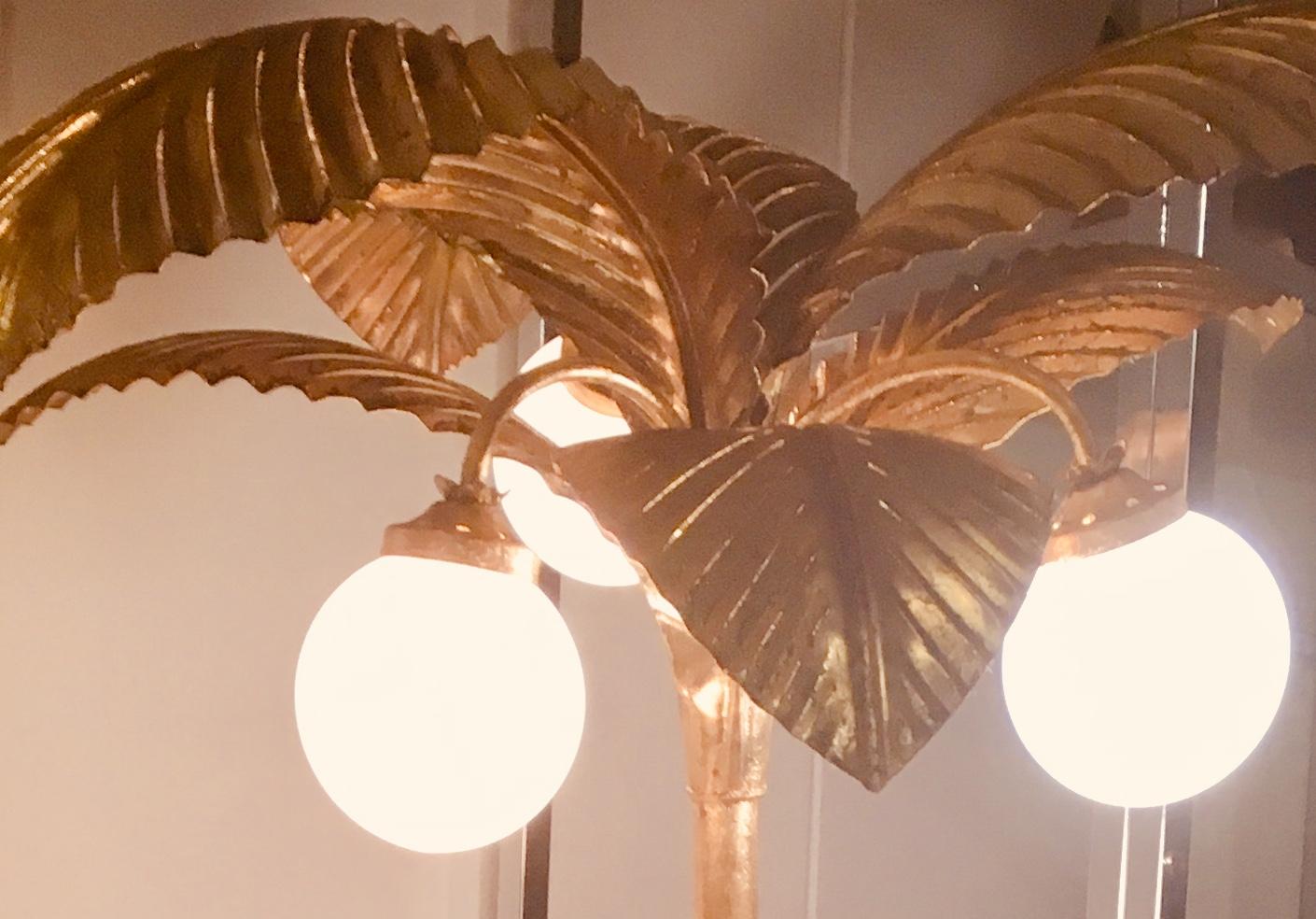 Gold Metal Palm Tree Floor Lamp, Italy, 1970s 1