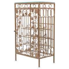 Gold Metal Wine Rack or Cocktail Bar, 1950s, Italy