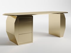 Gold Metal Y Desk by Kelly Boukobza
