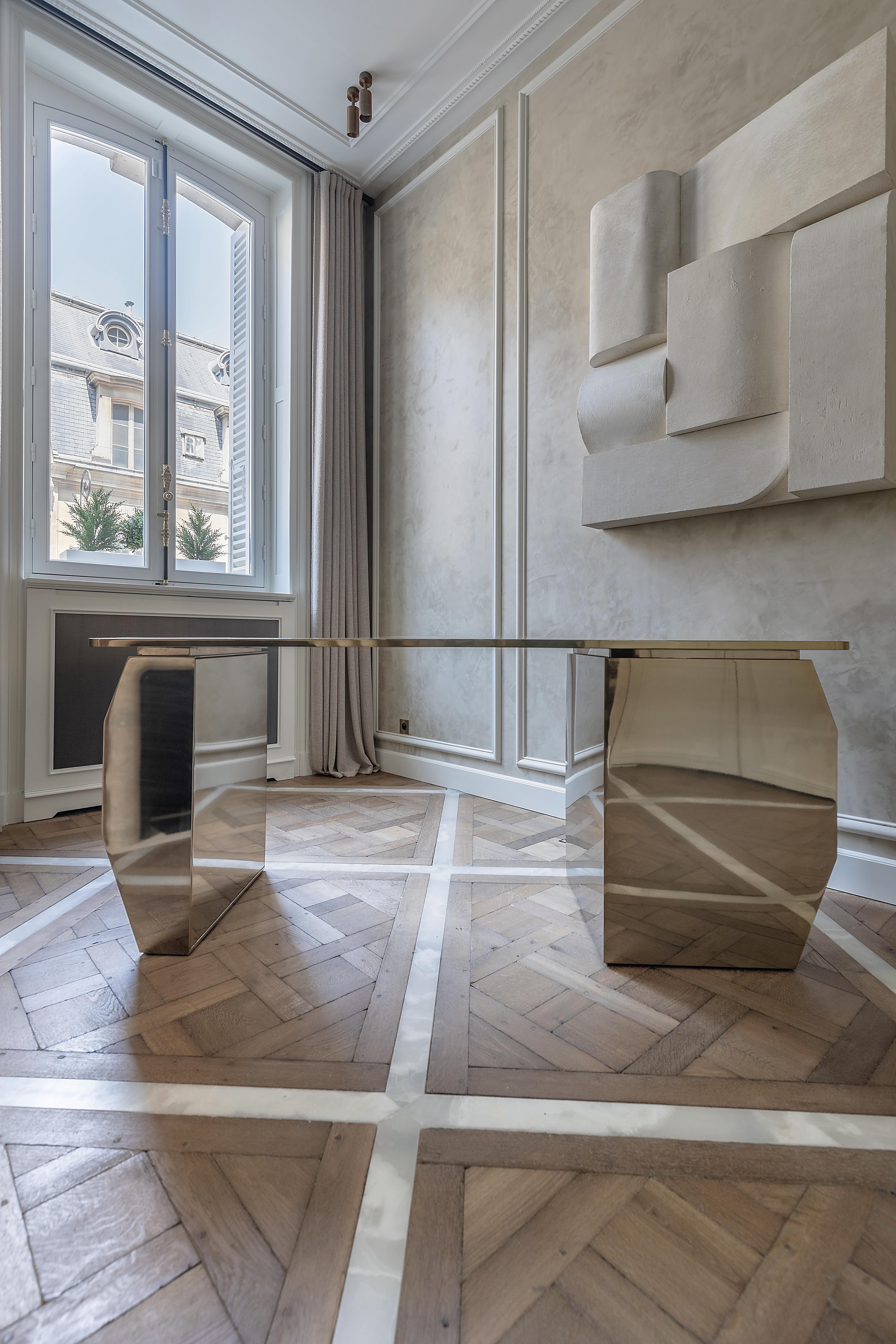 XXI secolo e contemporaneo Gold Metal Y Desk by KY ARCHITECTURE in vendita