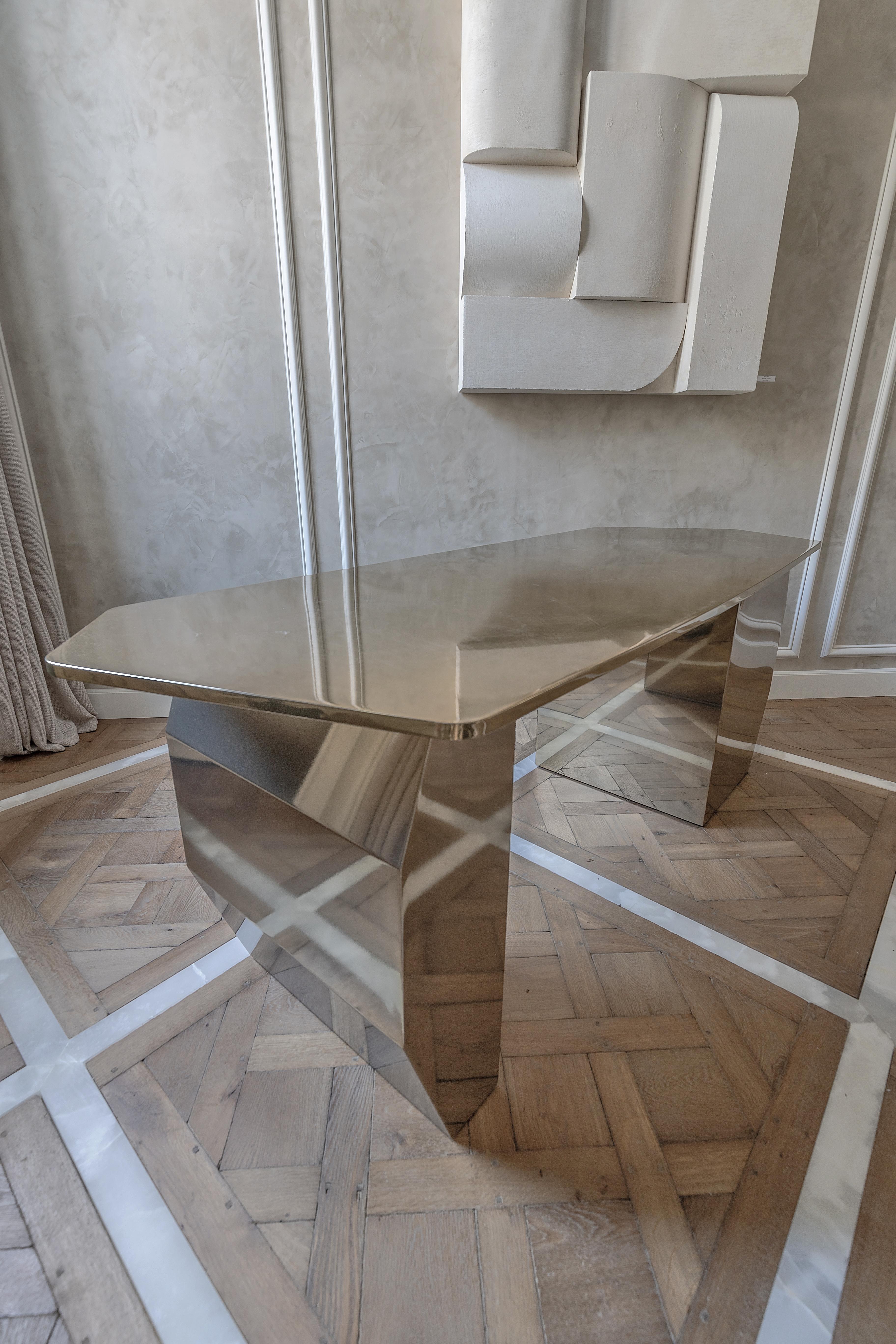 Metallo Gold Metal Y Desk by KY ARCHITECTURE in vendita