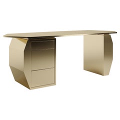 Gold Metal Y Desk by KY ARCHITECTURE