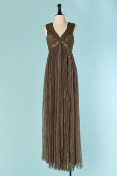 Goldmetallic plissiertes Abendkleid LANVIN by ALBER ELBAZ
