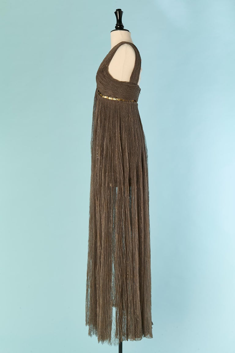 lanvin gold dress Lanvin Asymmetrical Lurex Maxi Dress