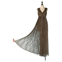 Goldmetallic plissiertes Abendkleid LANVIN by ALBER ELBAZ