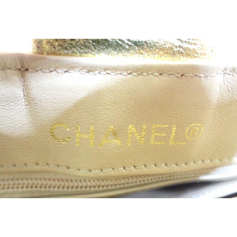 Gold metallic quilted Lambskin leather Chanel Supernova Chain shoulder bag 8