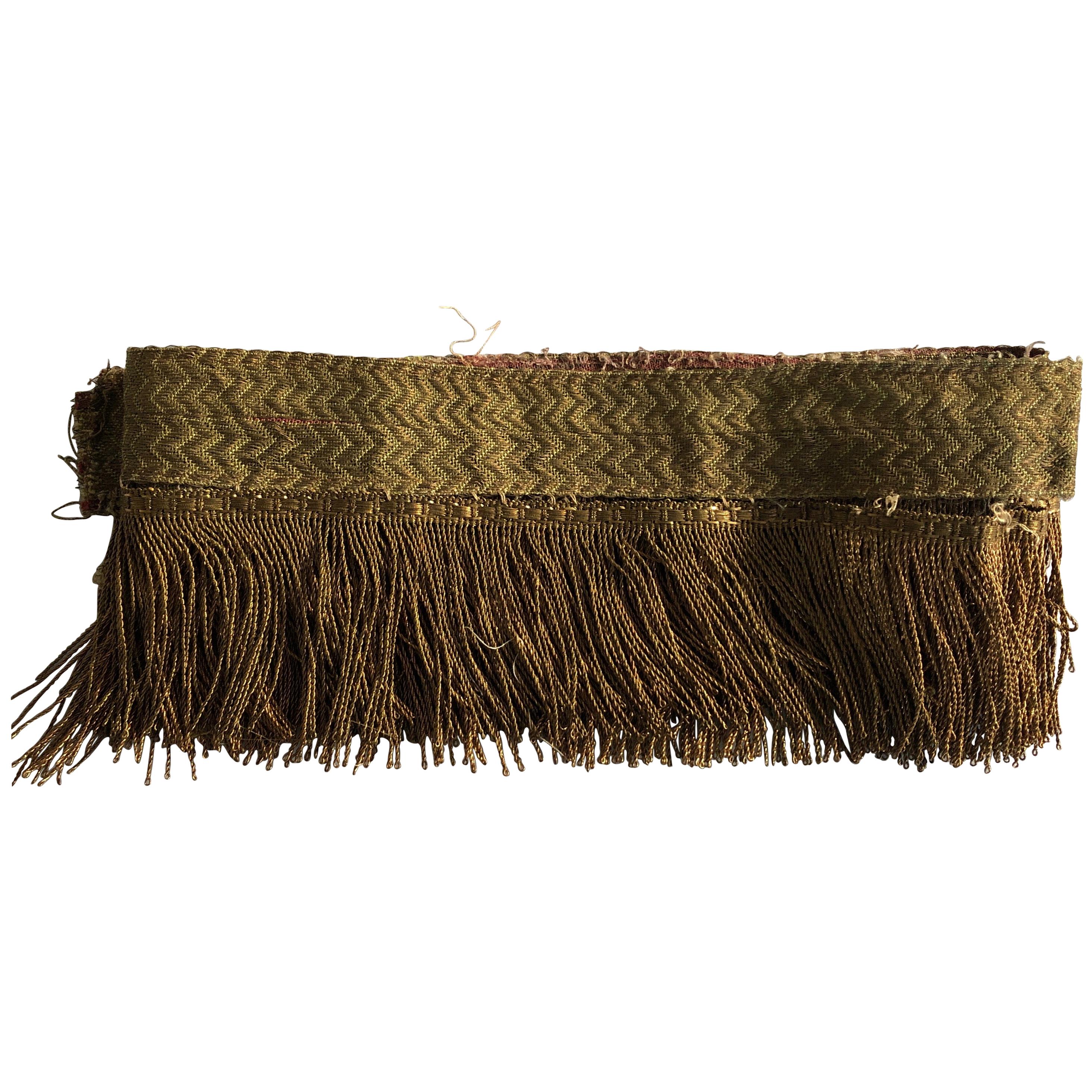Gold Metallic Threads Antique Trim and Fringe