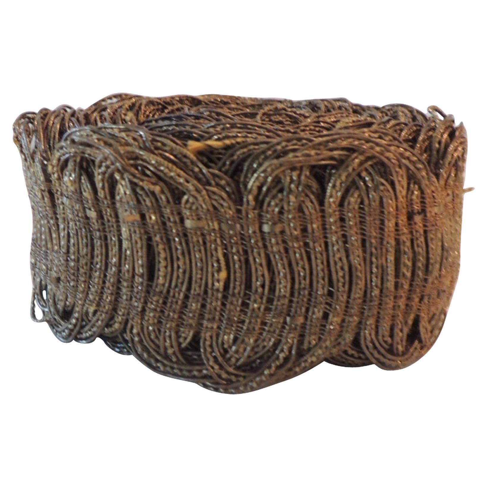 Gold Metallic Threads Woven Decorative Trim