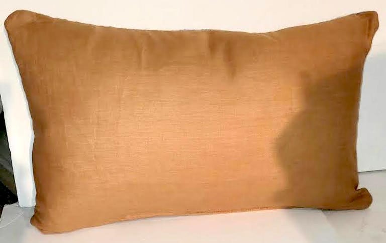 Hand-Woven Pair of Gold Mexican Indian Weaving Pillows  For Sale