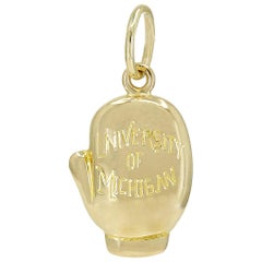 Vintage Gold Michigan Boxing Glove Charm