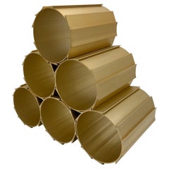 Modularer Weinregal aus eloxiertem Aluminium in Gold, Moderne der Mitte des Jahrhunderts