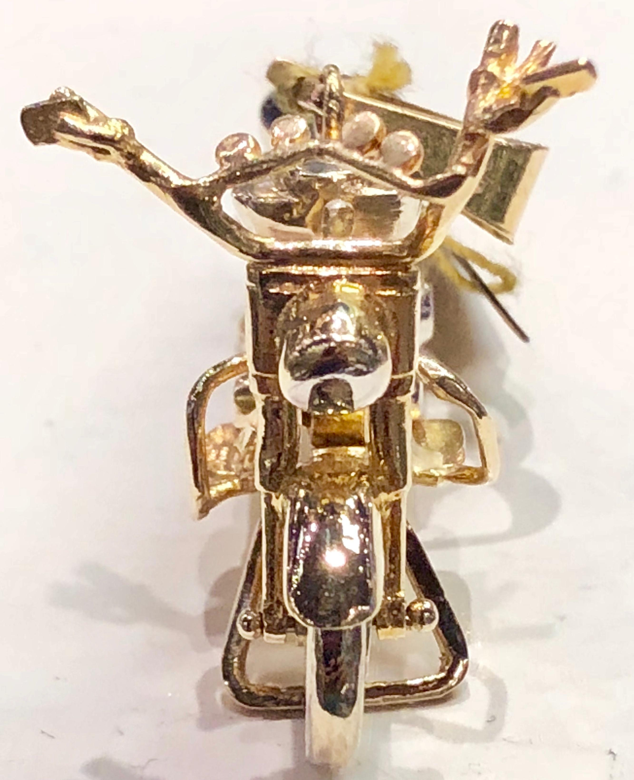 Women's or Men's Gold Miniature Motorcycle