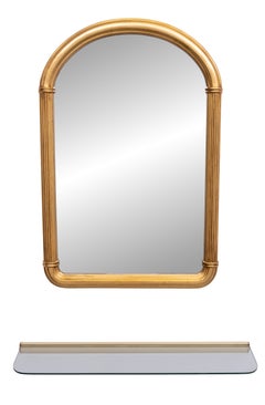 Specchio dorato e consolle in stile Hollywood Regency, anni '70, Belgio