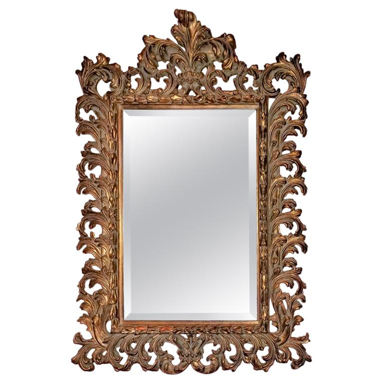Giltwood Mirror Decorated with Scrolls, 20th Century For Sale