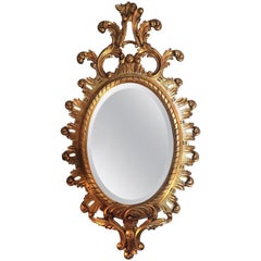 Giltwood Mirror with a Prince of Wales Feather, 20th Century