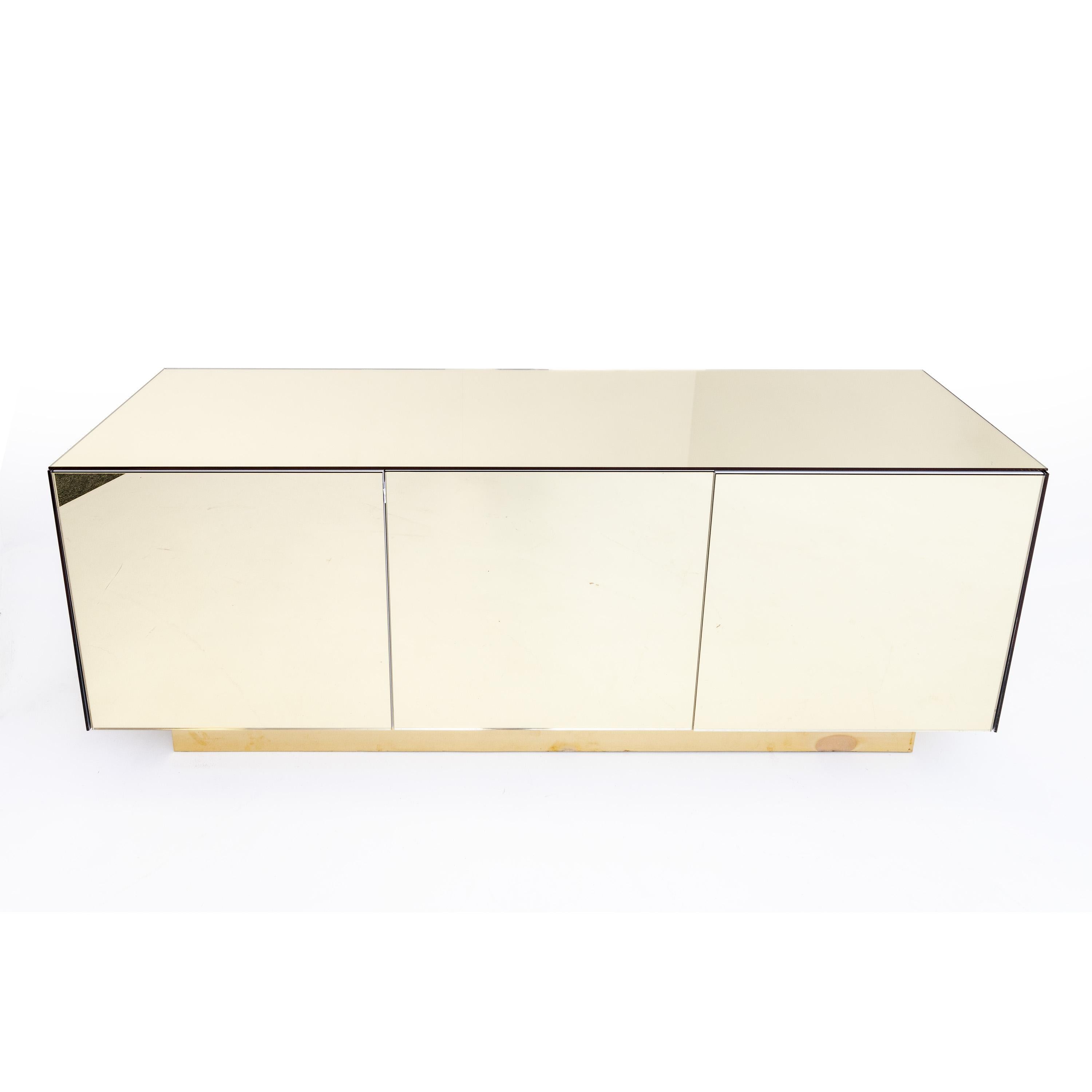 Gold Mirrored Sideboard, Italy, 1970s 1