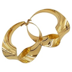 Mobius Hoops, Vintage Anticlastic Gold Vermeil Earrings, Gerhard Herbst Studio