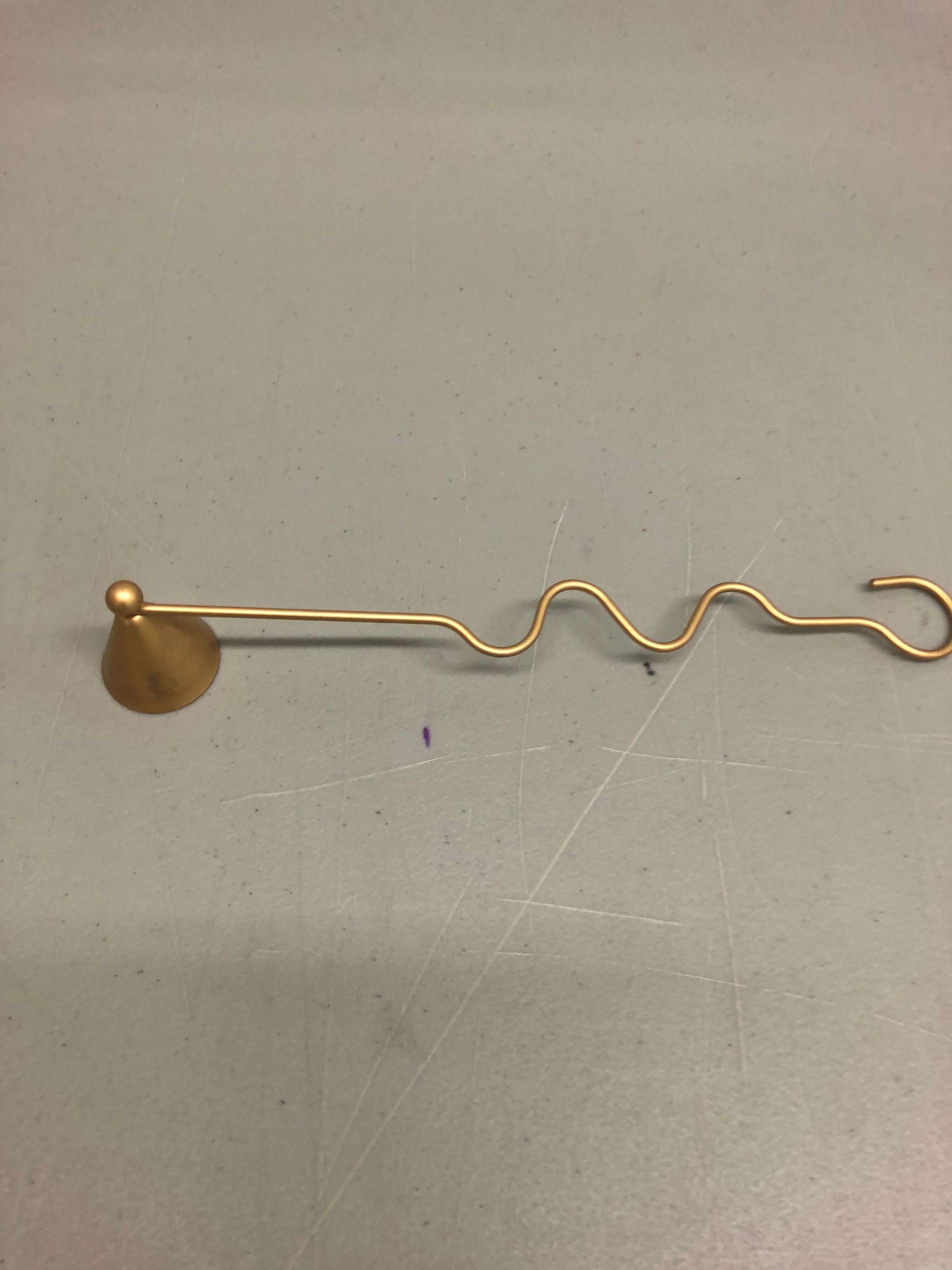 Mid-Century Modern Gold Modern Candle Snuffer with Curly Handle