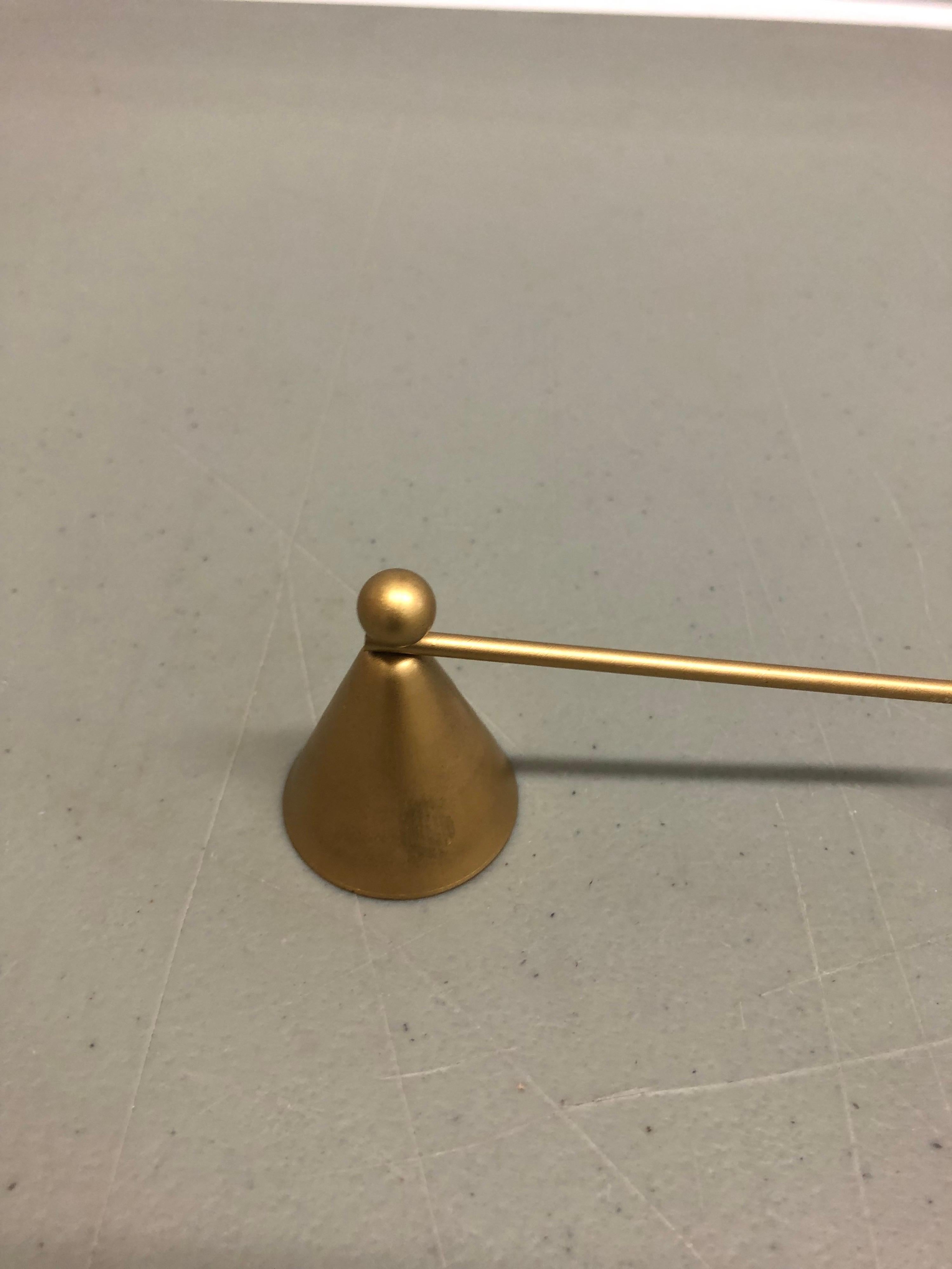 Indian Gold Modern Candle Snuffer with Curly Handle