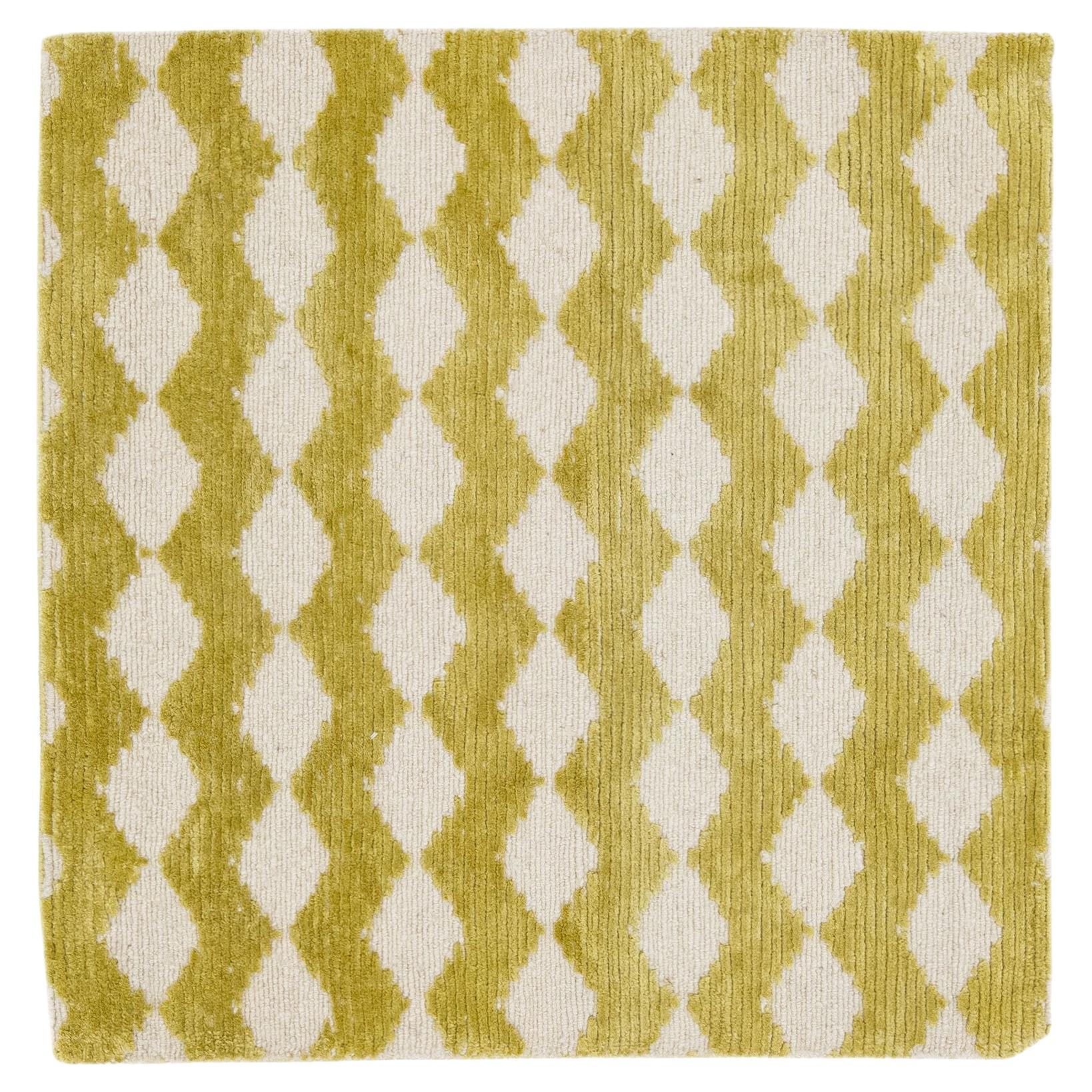 Gold Modern Handmade Geometric Custom Wool Rug