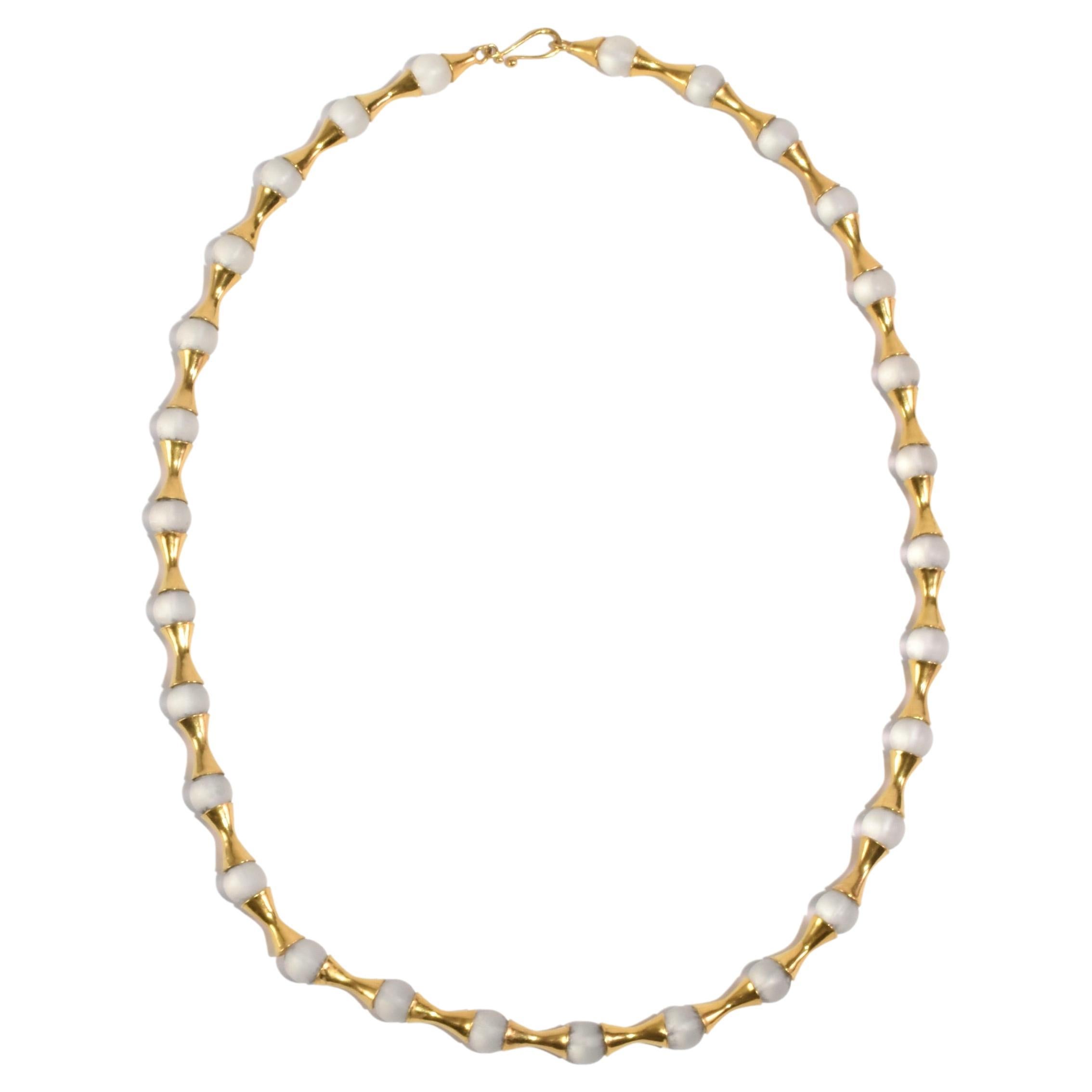 Gold Modernist Necklace For Sale