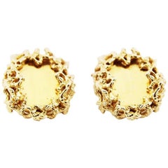 Gold Modernist Vintage Earrings 70s