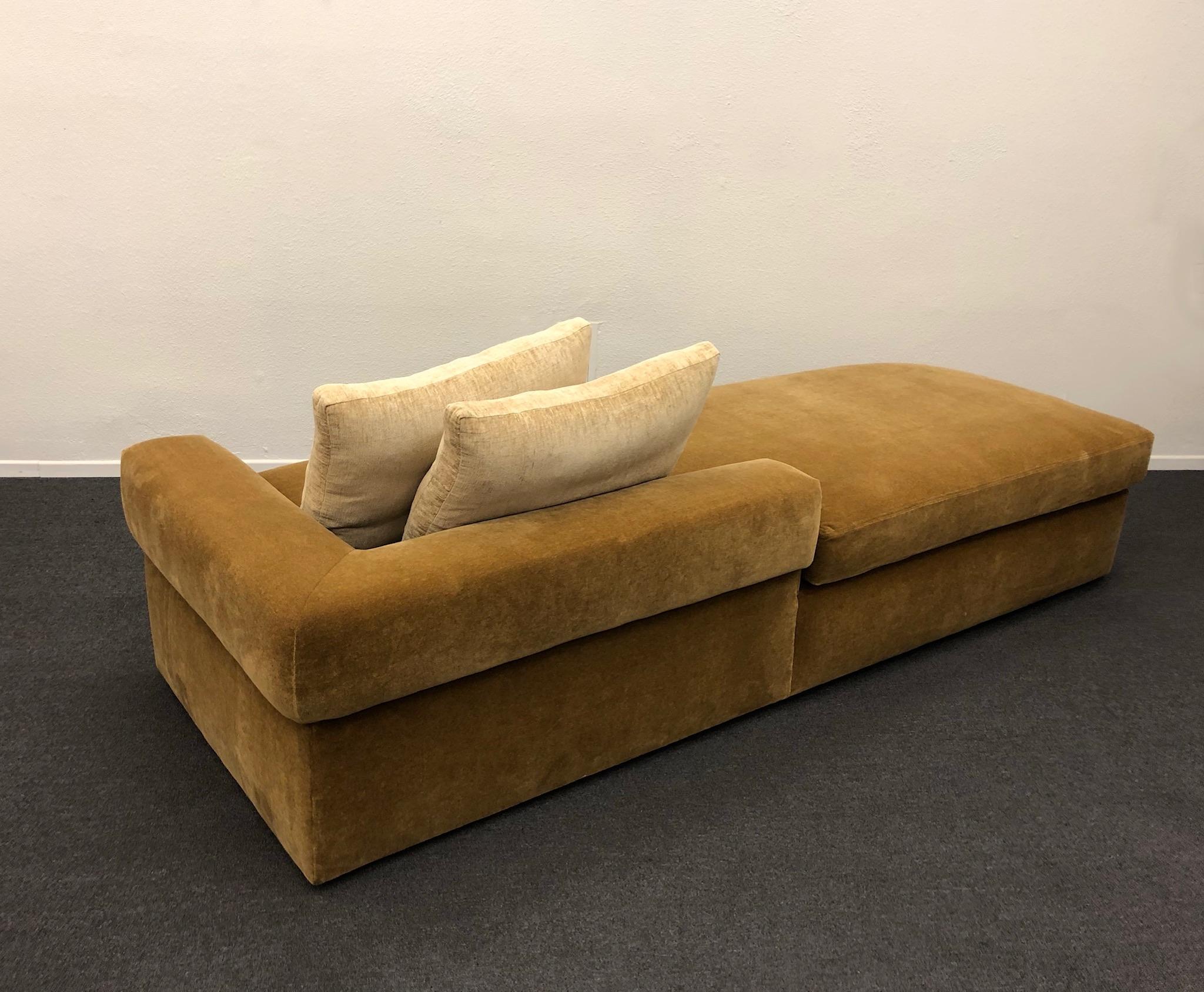 Modern Gold Mohair Chaise by Steve Chase