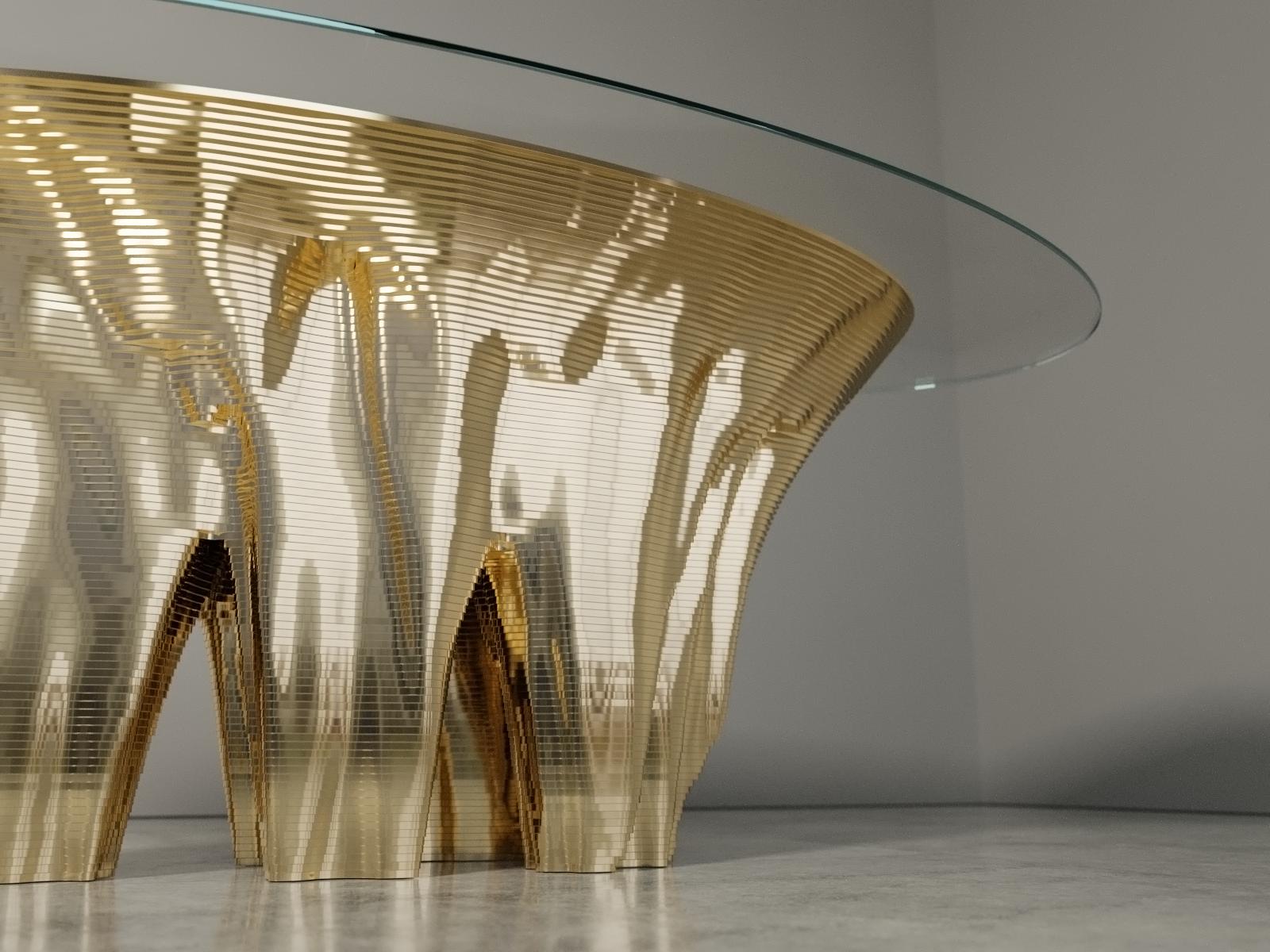 Post-Modern Gold Monument Valley Dining Table by Duffy London