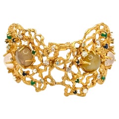 14K Yellow Gold Moonstone Bracelet