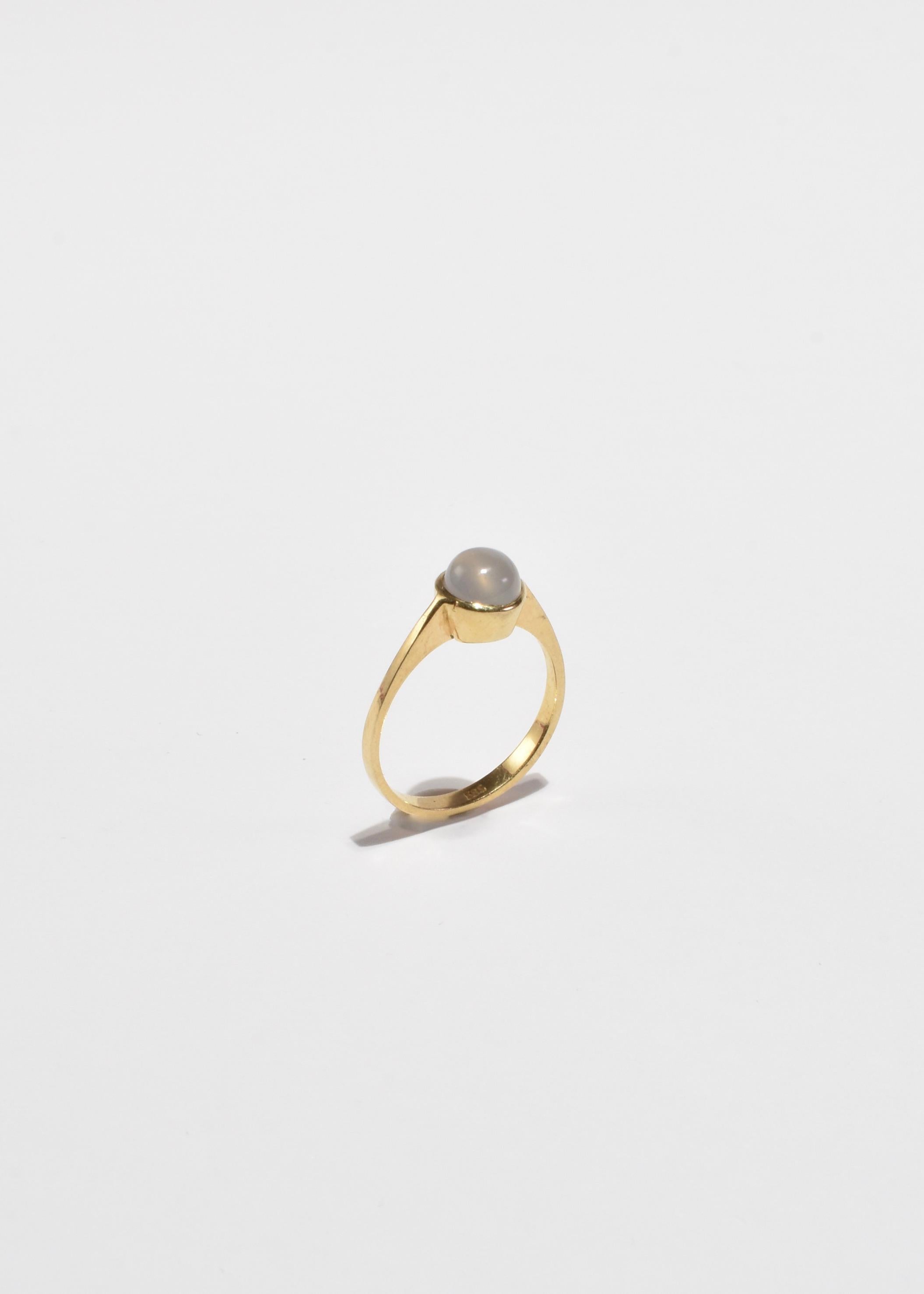 Cabochon Gold Moonstone Ring For Sale