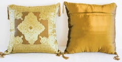Gold Moorish throw Pillows Embellished with Sequins and Beads a Pair