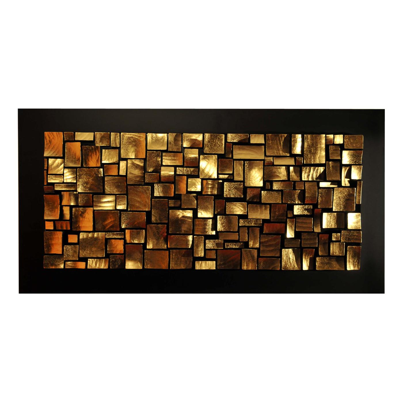 Gold Mosaic Wall Sculpture by Roberto Milan Scultura