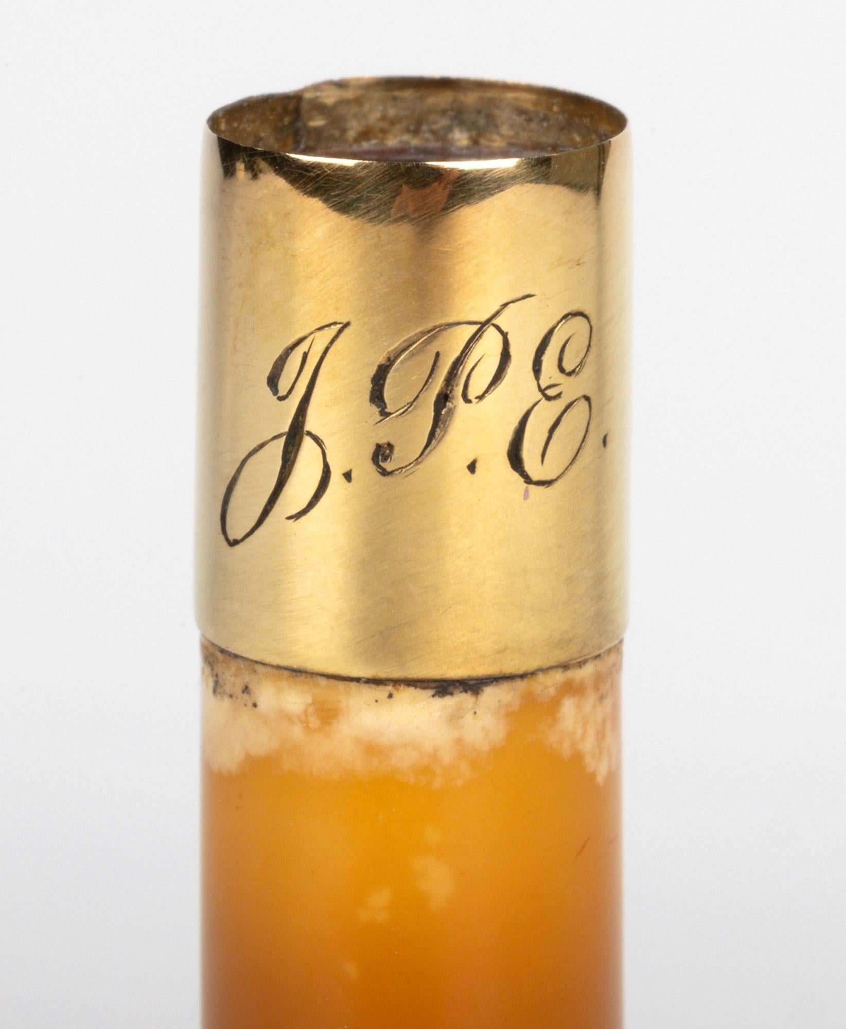 Mid-19th Century Gold Mounted Meerschaum Carved Confederate Soldier Head Pipe Bowl For Sale