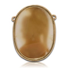 Gold mounted Sardonyx cameo of the Greek Goddess Athena. Italy, 18th century.
