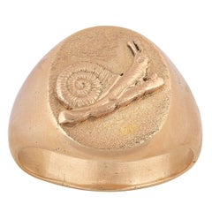 Gold-Mounted Snail Men’s Ring