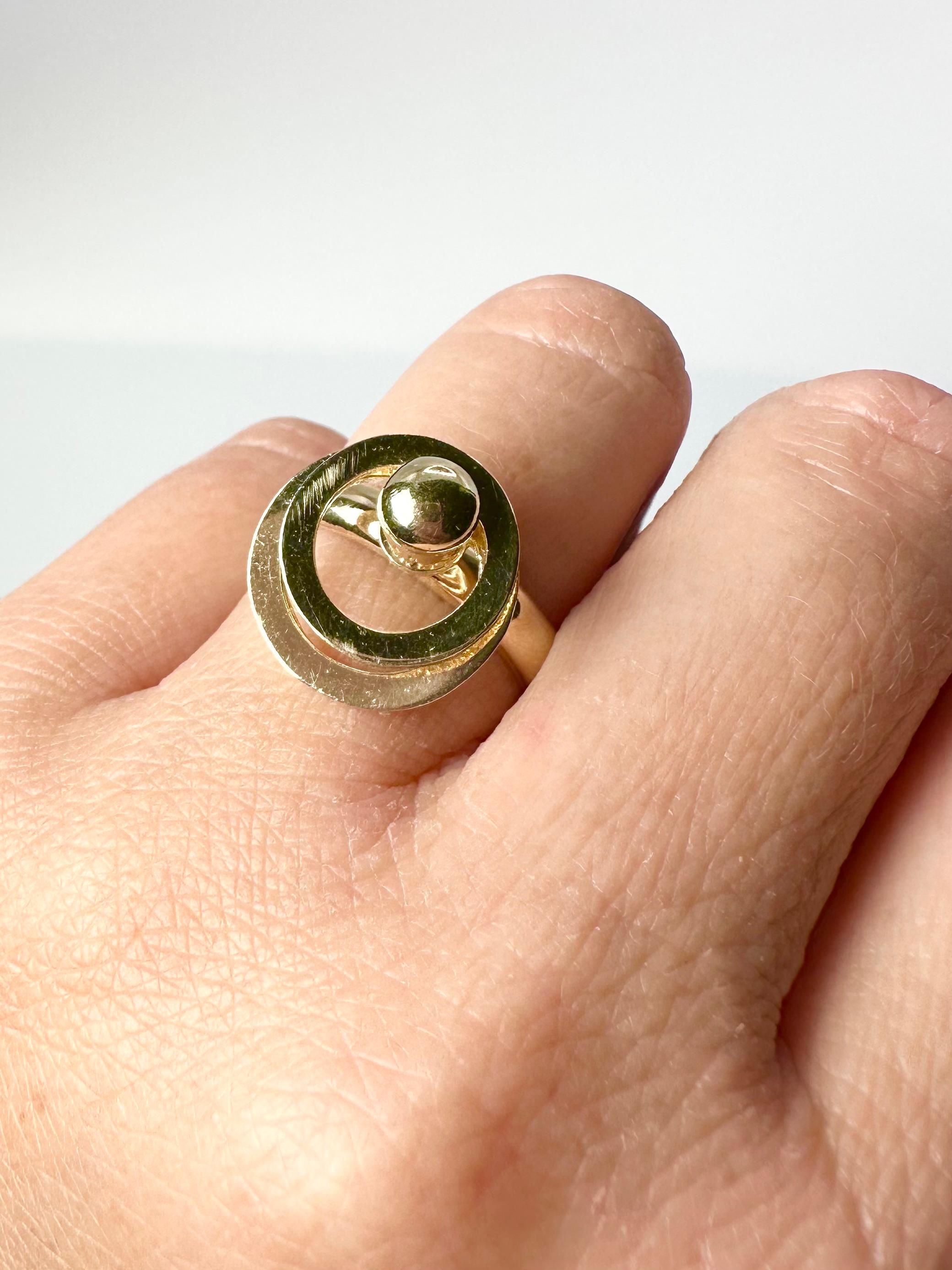 Verstellbarer Goldring einzigartiger Designer Ring Kreise für immer 14KT Spinning Ring 2