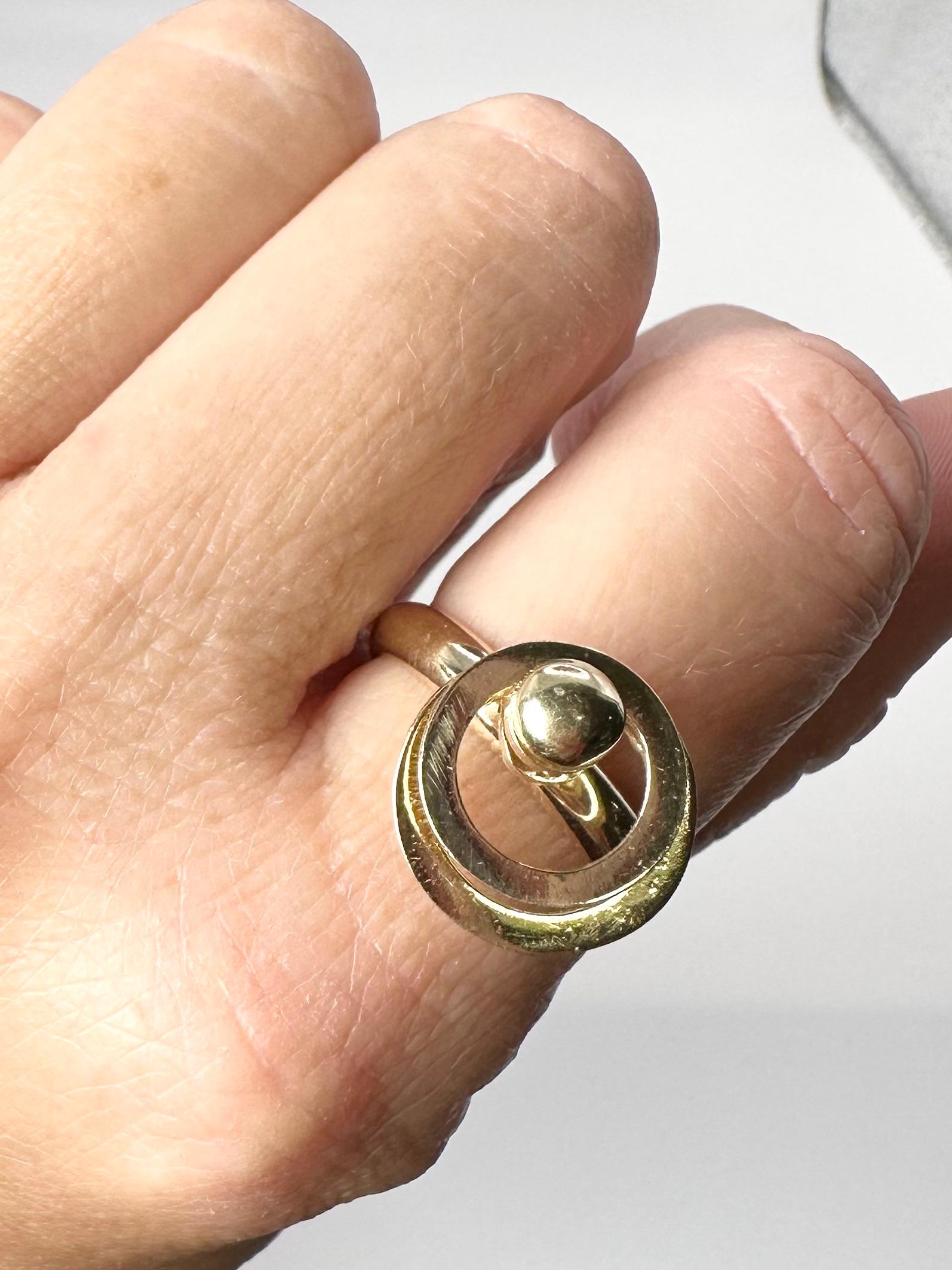 Verstellbarer Goldring einzigartiger Designer Ring Kreise für immer 14KT Spinning Ring 3